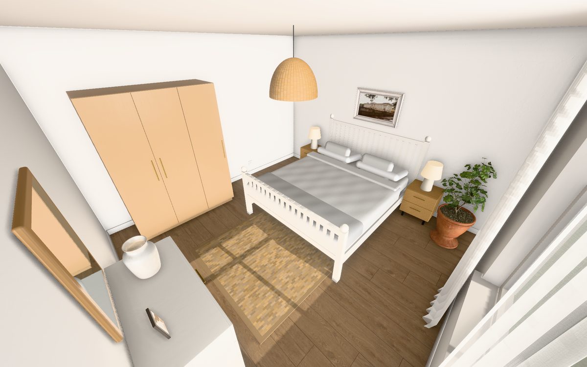 Chambre bord de mer en 3D