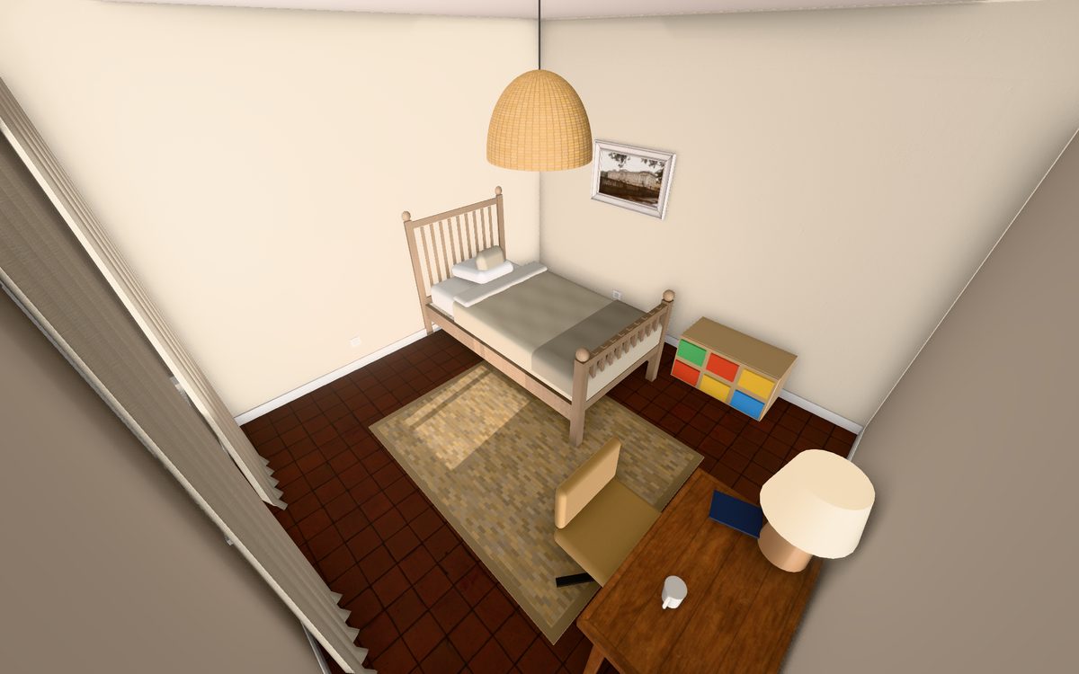Chambre d'enfant bohème en 3D