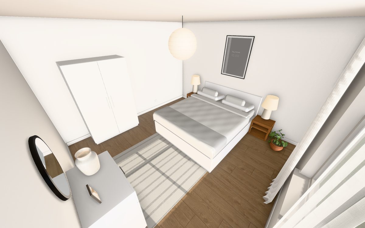 Chambre minimaliste en 3D