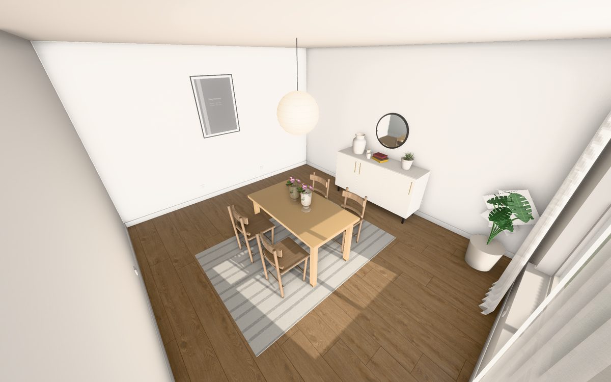 Salle à manger scandinave en 3D