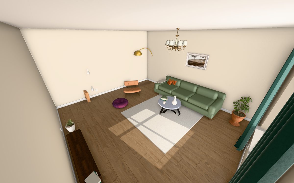 Salon contemporain en 3D